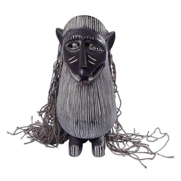 Alternate image for Handmade Liberian Wood Mask from Africa Monkey Antics