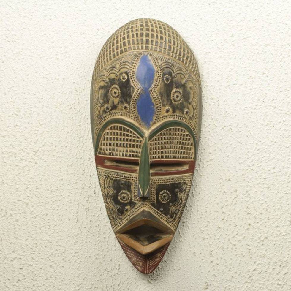 Authentic African Mask Handcrafted in Ghana 'Opanyin'