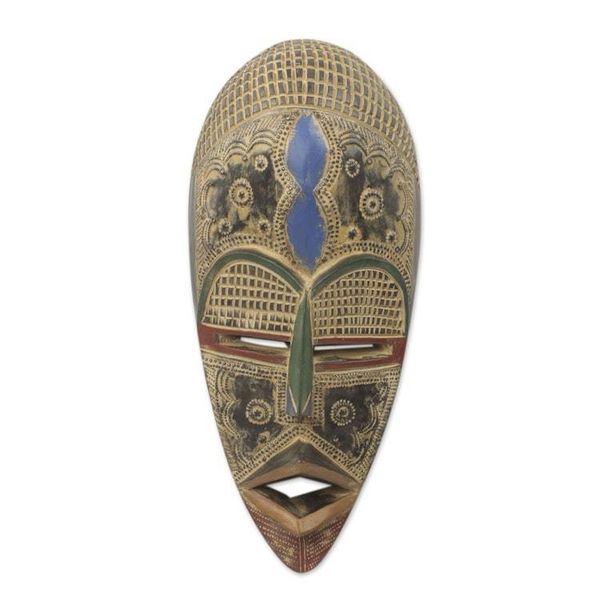 Alternate image for Authentic African Mask Handcrafted in Ghana Opanyin