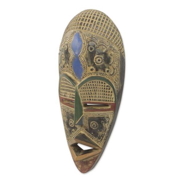Alternate image for Authentic African Mask Handcrafted in Ghana Opanyin