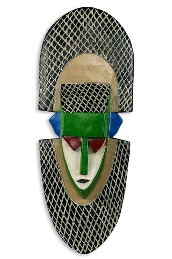 Alternate image for Hand Carved Multi Color African Mask Speak Less