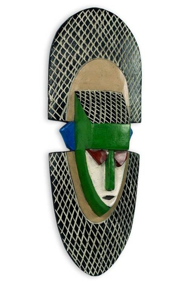 Alternate image for Hand Carved Multi Color African Mask Speak Less