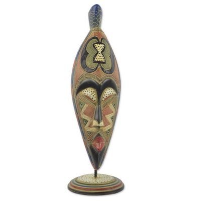 Alternate image for Handcrafted African Sese Wood Mask from Ghana Make a Way