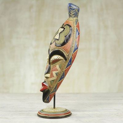 Alternate image for Handcrafted African Sese Wood Mask from Ghana Make a Way