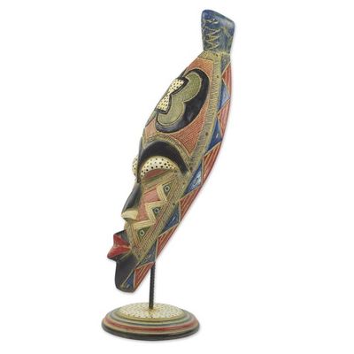 Alternate image for Handcrafted African Sese Wood Mask from Ghana Make a Way