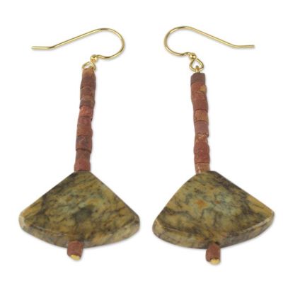 Alternate image for Ghana Handcrafted Soapstone and Bauxite Dangle Earrings Bells of Ghana