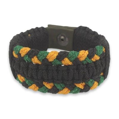 Alternate image for Fair Trade Mens Wristband Bracelet Crafted in Ghana Golden Braid