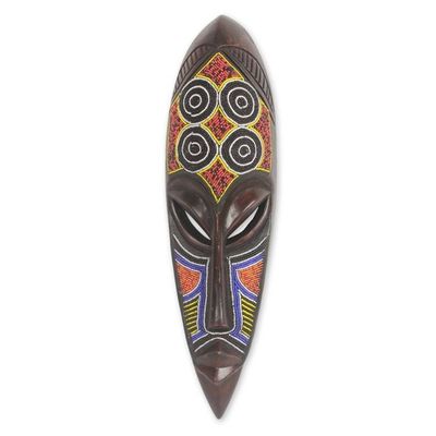 Alternate image for Handcrafted Beaded Authentic African Mask Ga Chief