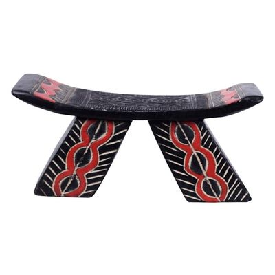 Alternate image for Decorative Wood and Aluminum Stool in Black from Ghana Dipo Beauty