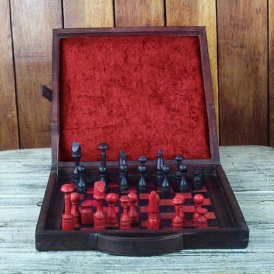 Alternate image for Wood and leather chess set To Victory