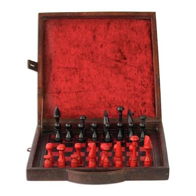 Alternate image for Wood and leather chess set To Victory