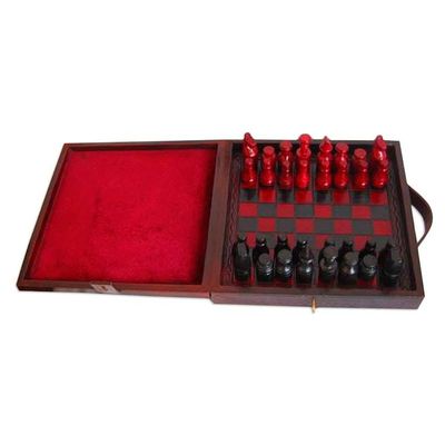 Alternate image for Wood and leather chess set To Victory