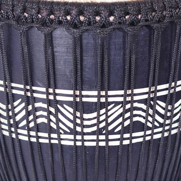 Alternate image for Tiger-Themed Black Sese Wood and Goat Skin Djembe Drum Safari Beat