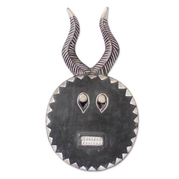 Alternate image for Handcrafted Wood Mask Baule New Moon
