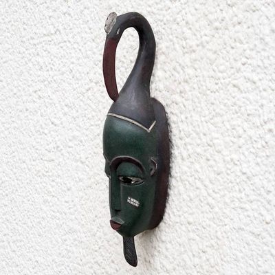 Alternate image for Handcrafted Wood Wall Mask Blessings and Peace