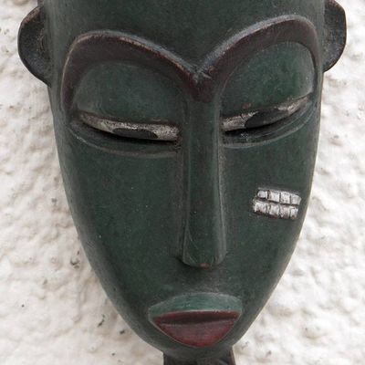 Alternate image for Handcrafted Wood Wall Mask Blessings and Peace