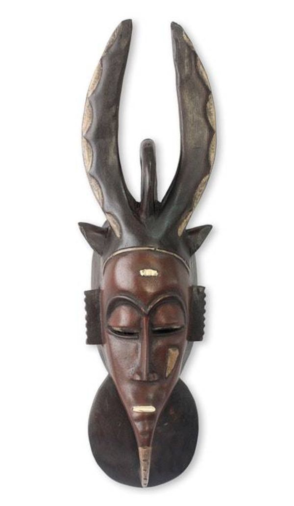 Alternate image for Authentic African Mask Guro Horned Protector