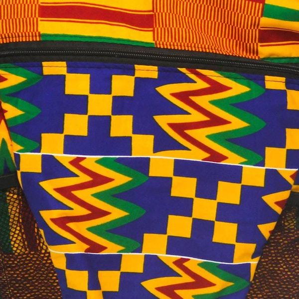 Alternate image for Kente-Print Cotton Backpack Crafted in Ghana Colorful Kente