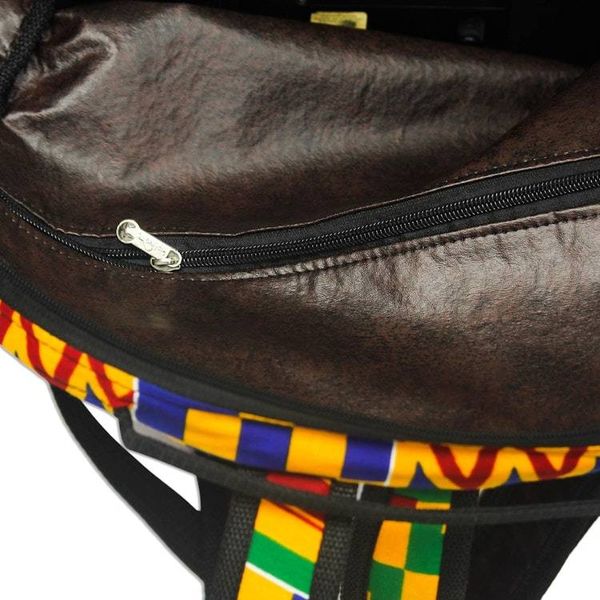 Alternate image for Kente-Print Cotton Backpack Crafted in Ghana Colorful Kente
