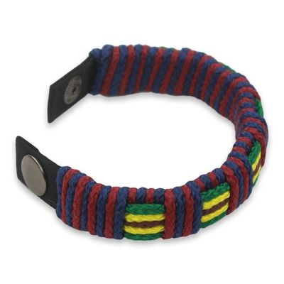 Alternate image for Kente Inspired Handcrafted Mens Wristband Bracelet Kente Kingdom