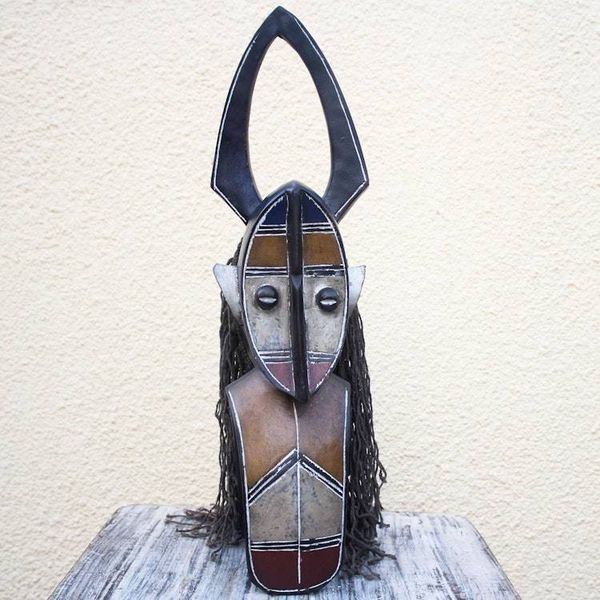 Alternate image for Hand Carved Burkina Faso Wood Mask Warrior Protector