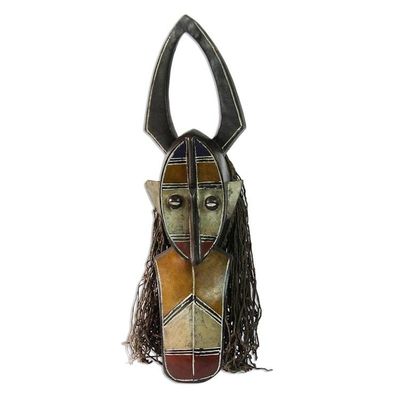 Alternate image for Hand Carved Burkina Faso Wood Mask Warrior Protector