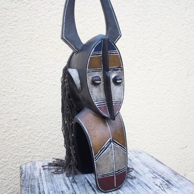 Alternate image for Hand Carved Burkina Faso Wood Mask Warrior Protector