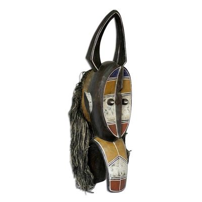 Alternate image for Hand Carved Burkina Faso Wood Mask Warrior Protector