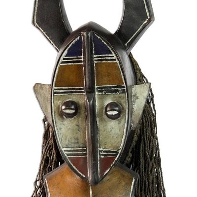 Alternate image for Hand Carved Burkina Faso Wood Mask Warrior Protector