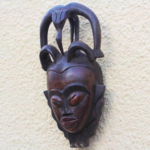 Alternate image for Bird-Themed African Sese Wood Mask Crafted in Ghana Bird of Wisdom