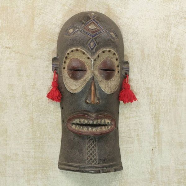 Alternate image for Hand-Carved Chokwe Chihongo Sese Wood African Mask Chihongo