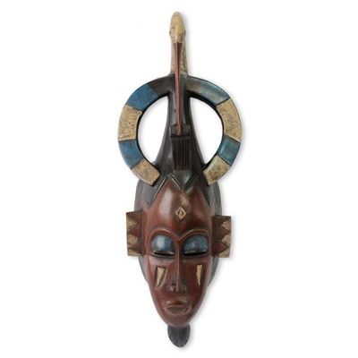 Alternate image for Hand Carved Ivoirian African Mask Ivoirian Flamingo Guardian