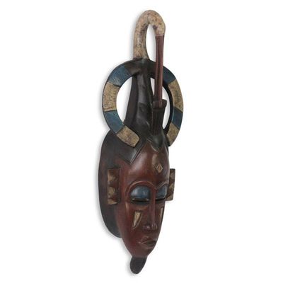 Alternate image for Hand Carved Ivoirian African Mask Ivoirian Flamingo Guardian