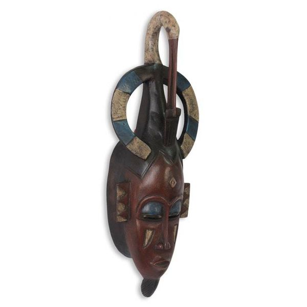 Alternate image for Hand Carved Ivoirian African Mask Ivoirian Flamingo Guardian