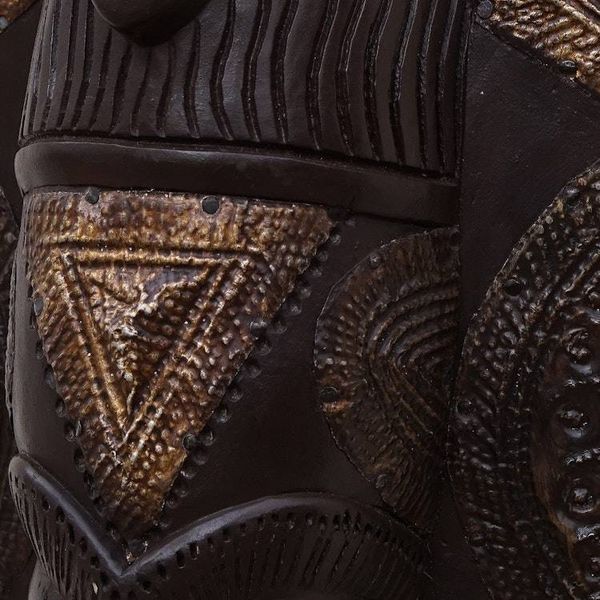 Alternate image for Ghana Wood Mask Hand Carved Black and Gold Butterfly Mask