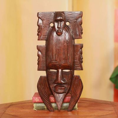 Alternate image for Akan Wood Mask African Family