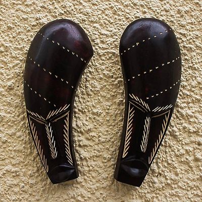 Primary image for African wood masks Pair God of Night