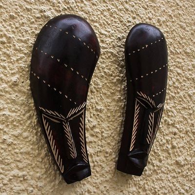 Alternate image for African wood masks Pair God of Night