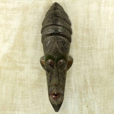 Alternate image for Ghana Wood Mask Hand Carved Passion Mask