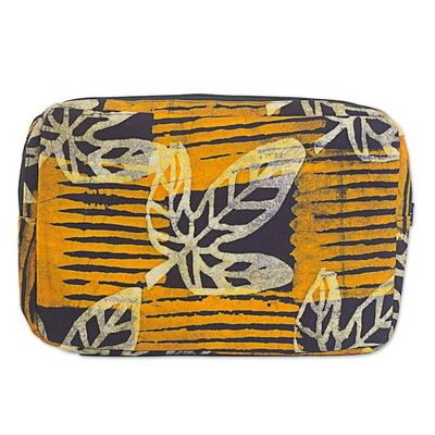 Alternate image for Batik Cotton 10 Inch Tablet Sleeve Leaf Motifs from Ghana Leafy Companion