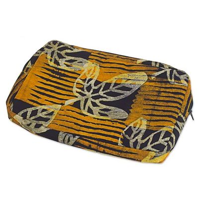 Alternate image for Batik Cotton 10 Inch Tablet Sleeve Leaf Motifs from Ghana Leafy Companion