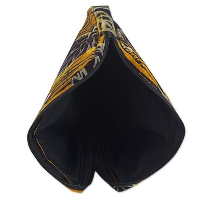Alternate image for Batik Cotton 10 Inch Tablet Sleeve Leaf Motifs from Ghana Leafy Companion