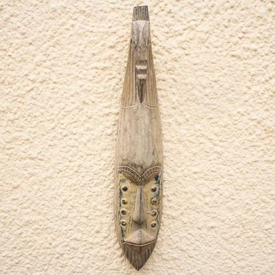 Alternate image for Hand Made Wood Mask Serene Protection