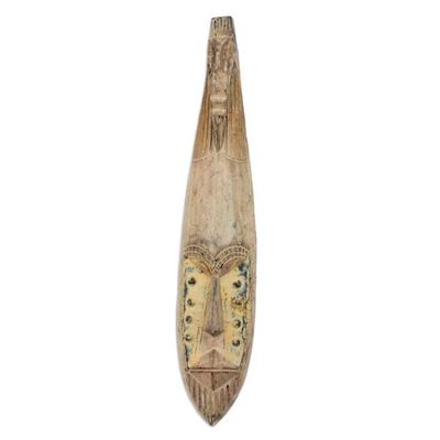 Alternate image for Hand Made Wood Mask Serene Protection