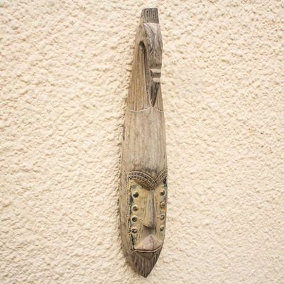 Alternate image for Hand Made Wood Mask Serene Protection