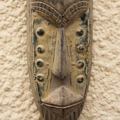 Alternate image for Hand Made Wood Mask Serene Protection