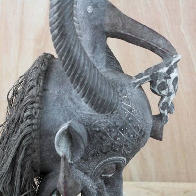Alternate image for African Senufo Style Hand Carved Wood Mask Firespitter