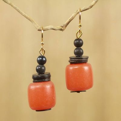 Alternate image for Coconut Shell and Recycled Plastic Eco Earrings from Africa Gods Gift