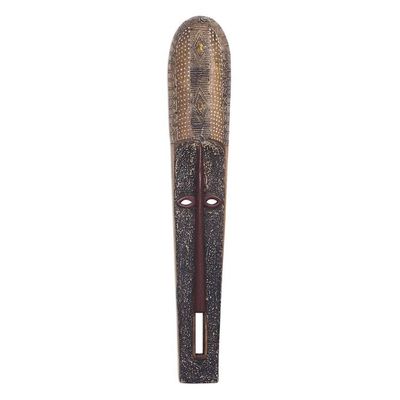 Alternate image for Long African Sese Wood and Aluminum Mask from Ghana Beautiful Nketiabah