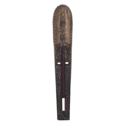 Alternate image for Long African Sese Wood and Aluminum Mask from Ghana Beautiful Nketiabah